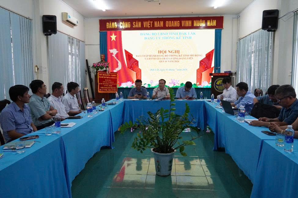 Hội nghị Ban Chấp hành Đảng bộ Thống kê tỉnh Đắk Lắk mở rộng và đánh giá chất lượng Đảng viên quý II năm 2026